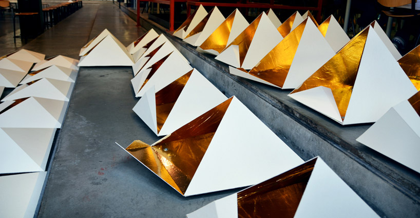 drew seskunas: folded pyramidal light installation