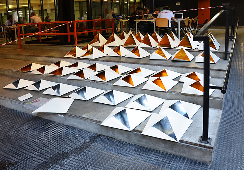 drew seskunas: folded pyramidal light installation