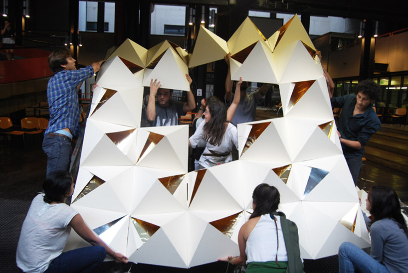 drew seskunas: folded pyramidal light installation