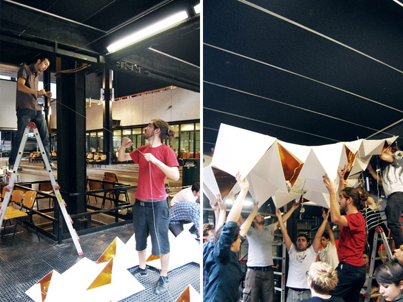 drew seskunas: folded pyramidal light installation
