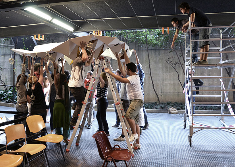 drew seskunas: folded pyramidal light installation