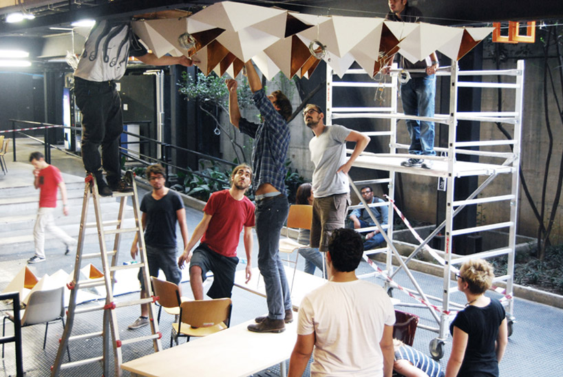 drew seskunas: folded pyramidal light installation