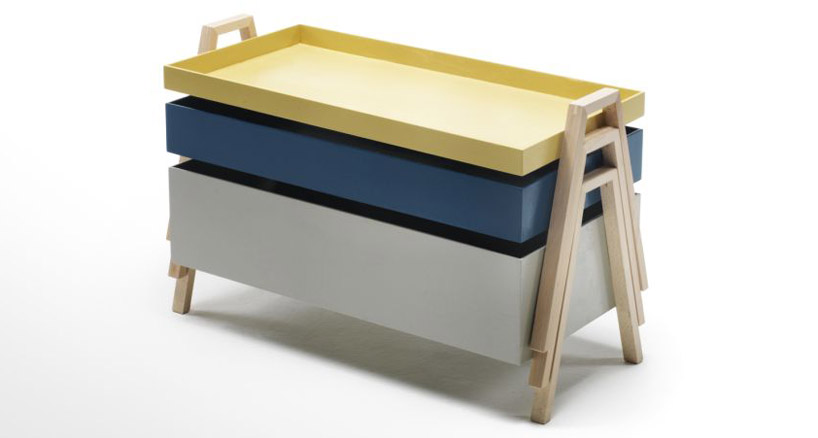 nathan yong: off cut shelf and stack containers for living divani