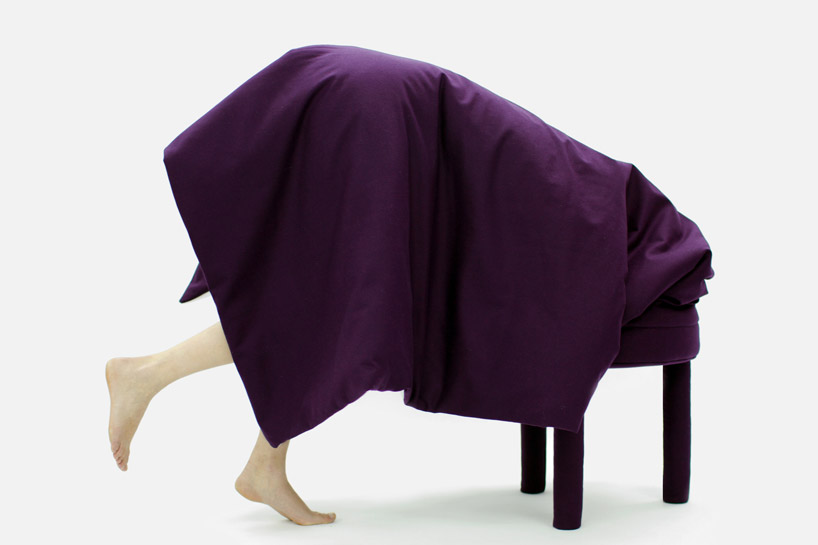 collerette convertible blanket pouf by les M for casamania