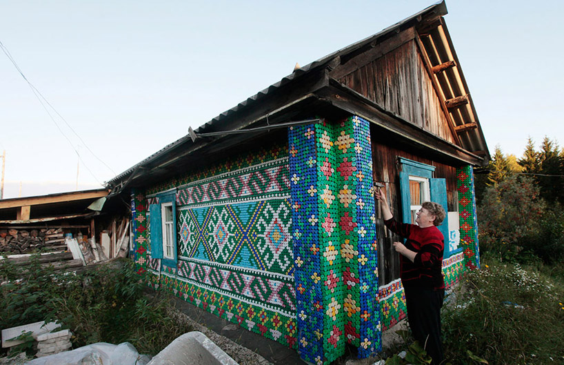 30,000 bottle caps decorate russian pensioner's home