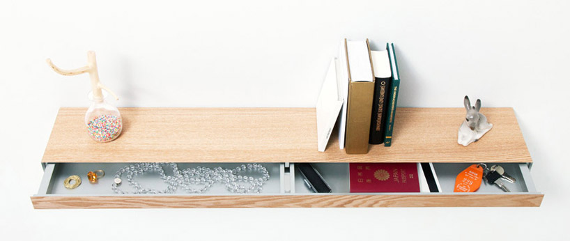 clopen shelf doubles as a secret drawer by torafu architects
