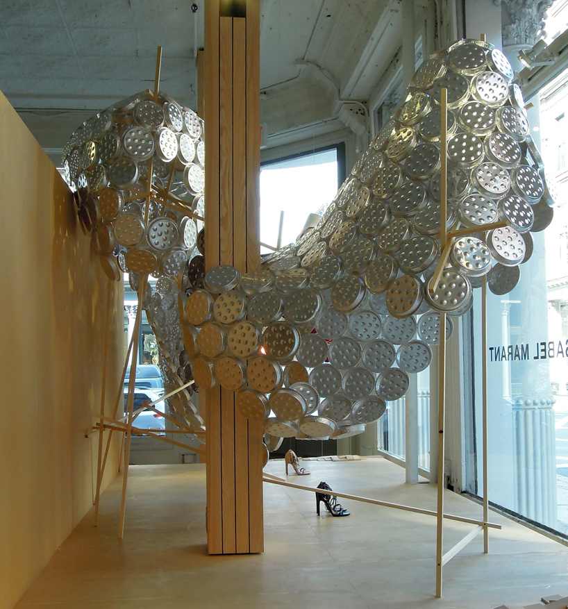 arnold goron: aluminum snail plate installation for isabel marant