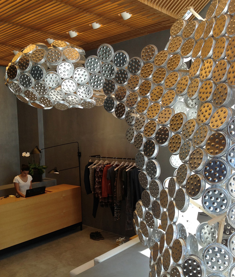 arnold goron: aluminum snail plate installation for isabel marant