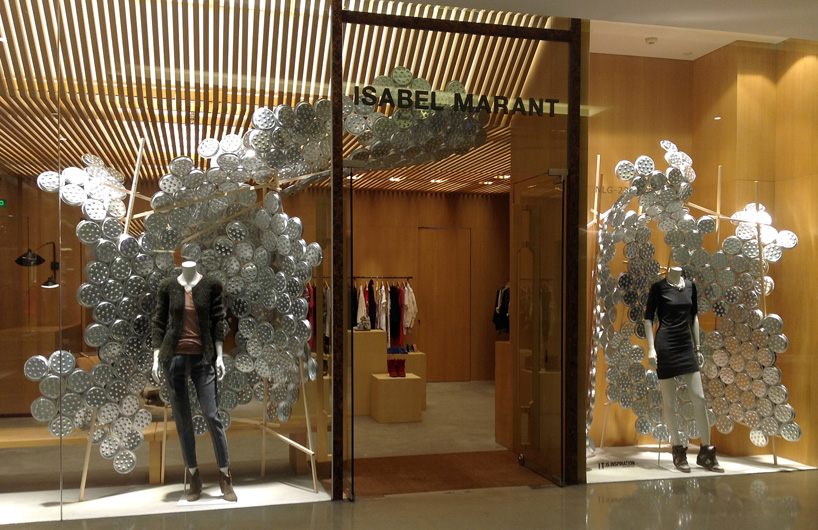 arnold goron: aluminum snail plate installation for isabel marant