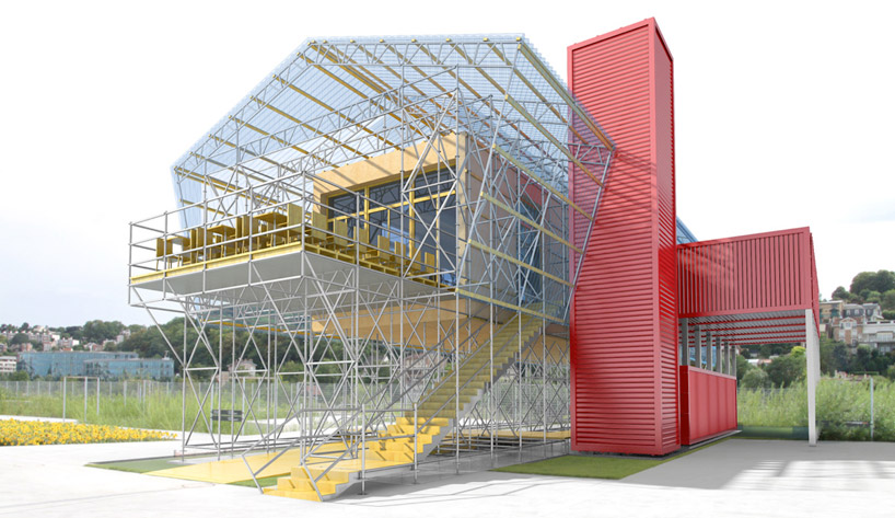 1024 architecture: temporary restaurant on l'île seguin, paris