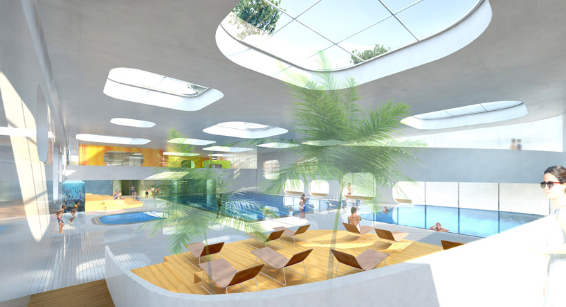 mikou design studio: public swimming pool   piscine du fort, paris