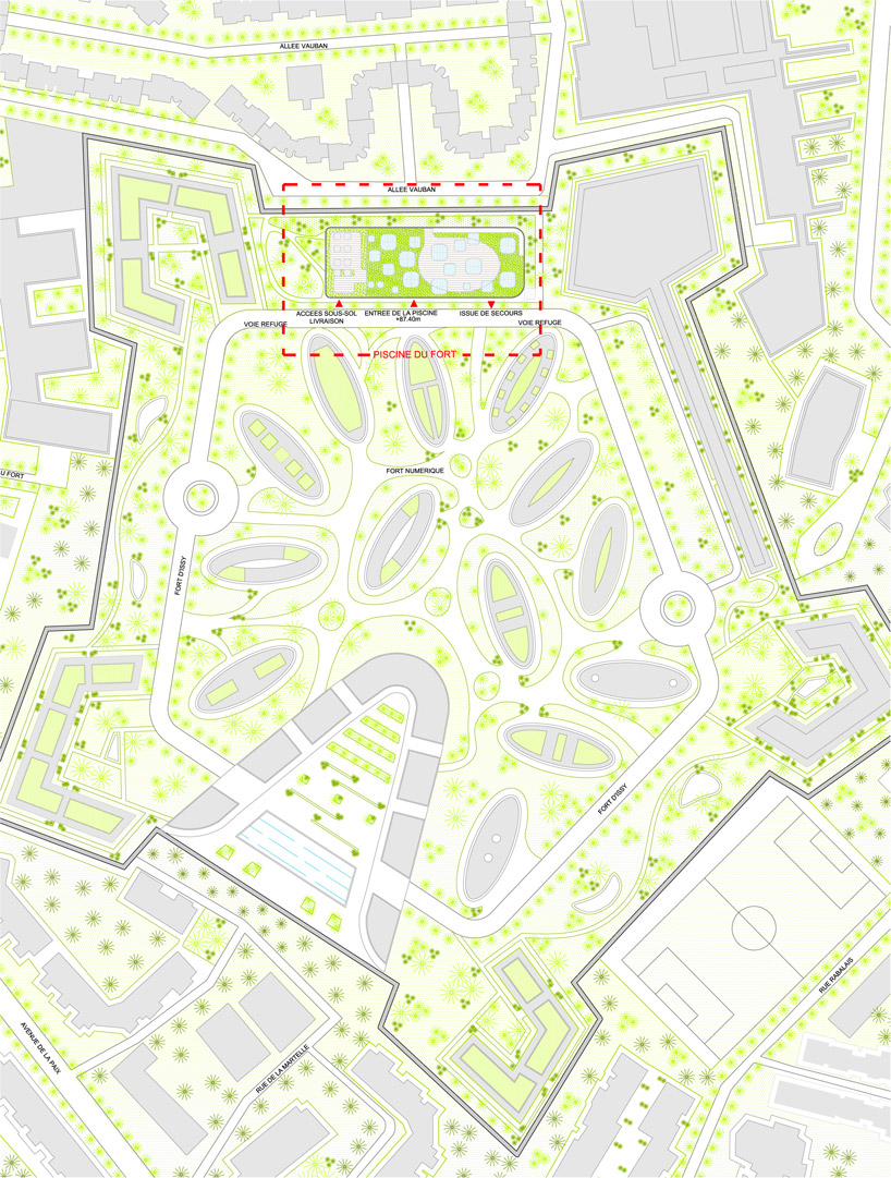 mikou design studio: public swimming pool   piscine du fort, paris