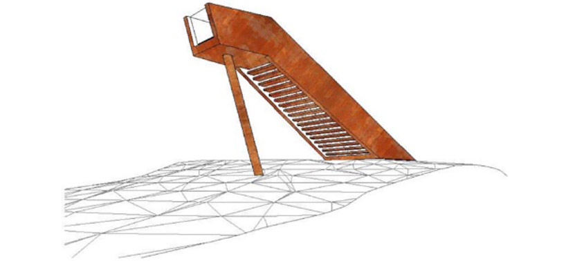 saunders architecture: forest stair in stokke, norway