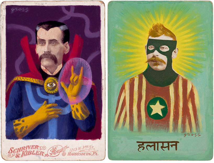 alex gross: reconfigured cabinet cards