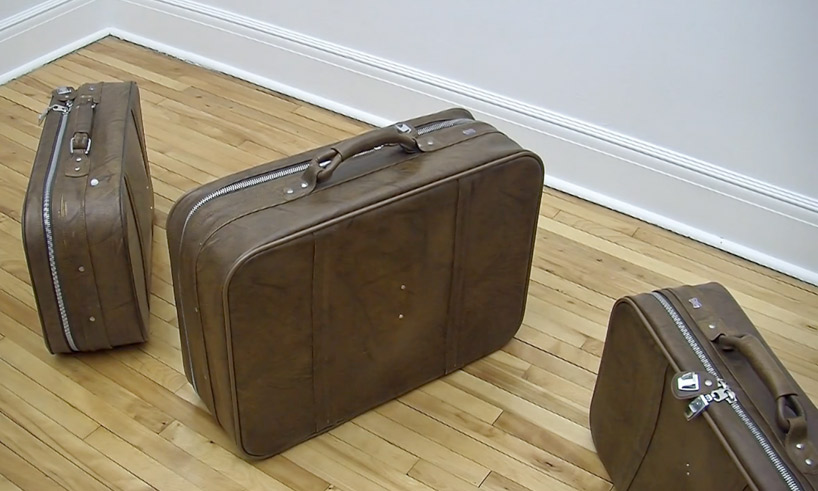 inflated american tourister suitcases by juan ortiz apuy