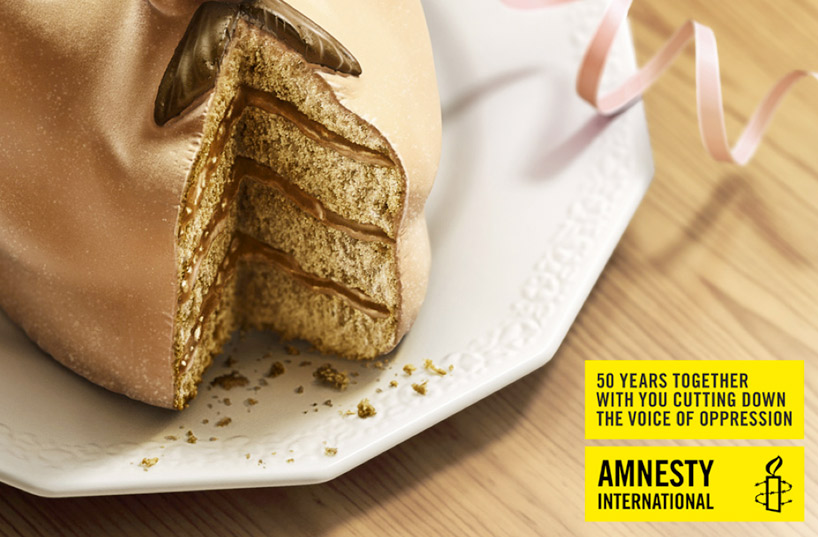 amnesty international campaign silences dictators in cake