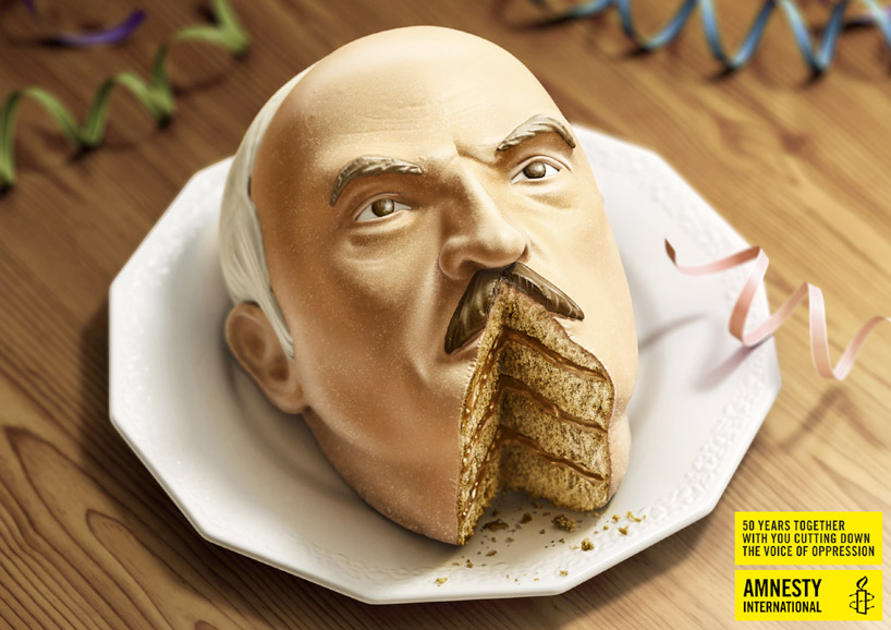 amnesty international campaign silences dictators in cake