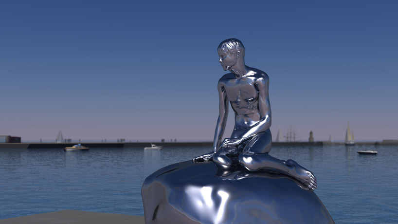 elmgreen & dragset: han   the little mermaid's male companion - 1