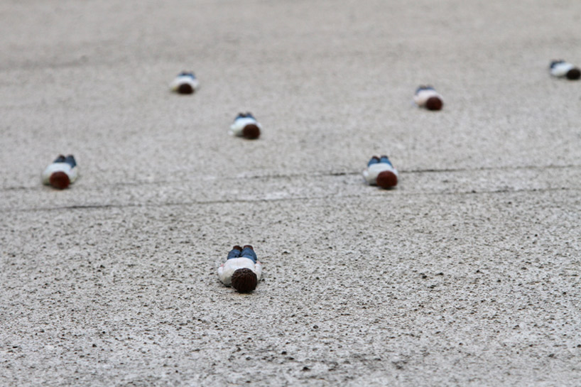 new cement eclipse installations by isaac cordal