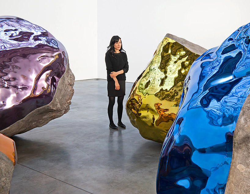jim hodges: reflective boulder installation - 1