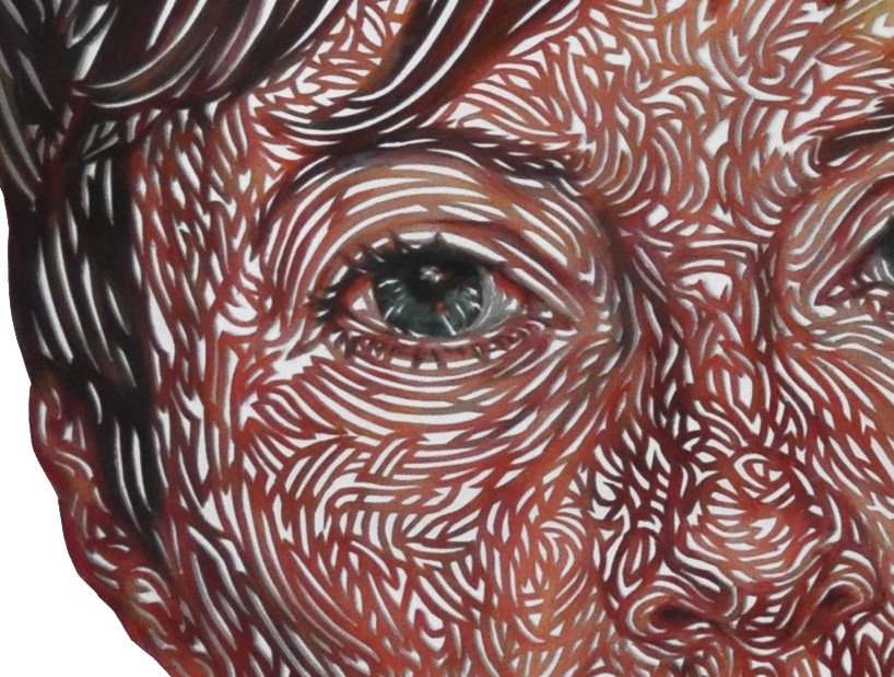cut canvas portraits by kuin heuff