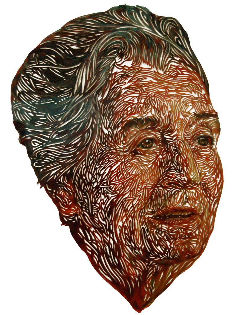 cut canvas portraits by kuin heuff