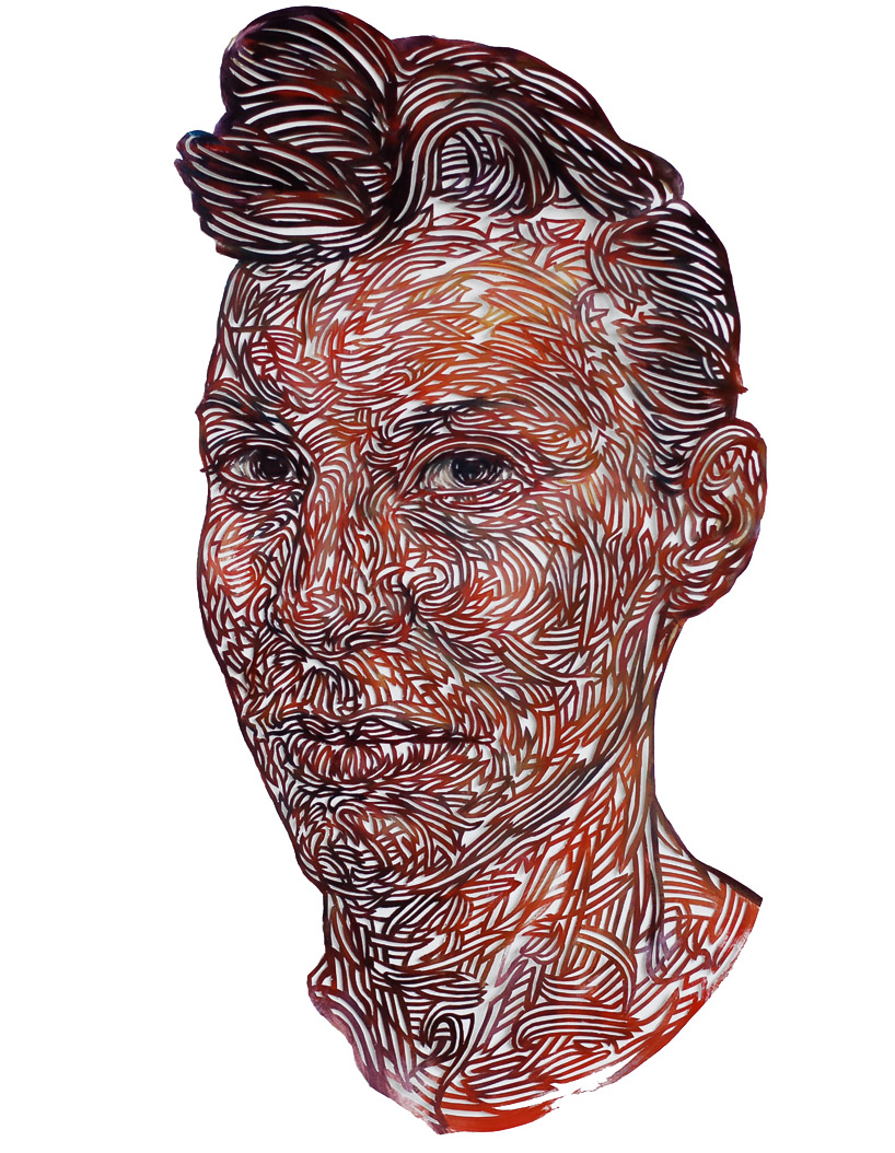 cut canvas portraits by kuin heuff