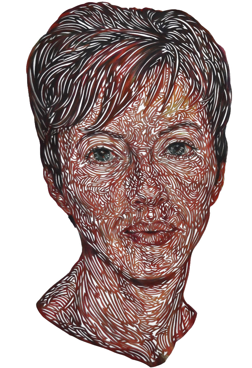 cut canvas portraits by kuin heuff