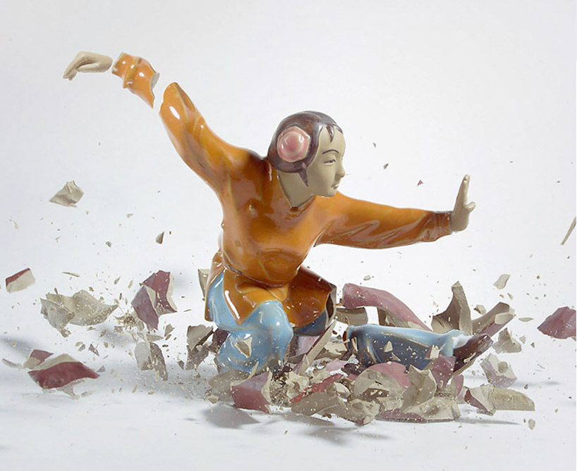 crashing porcelain action figures by martin klimas - 1