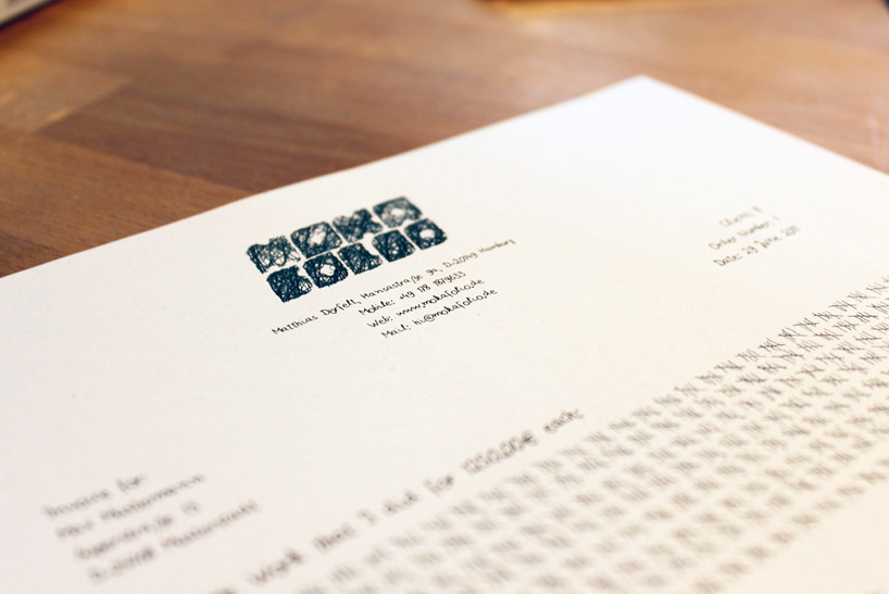 matthias d&ouml;rfelt: handwritten invoice