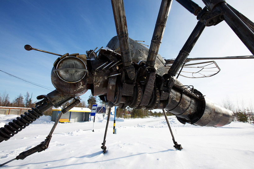 scrap metal mosquito monument by valery chaliy