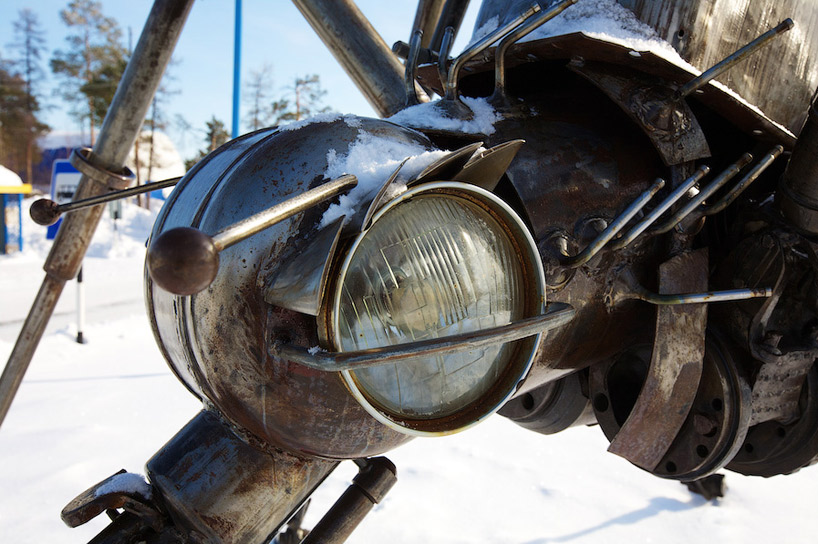 scrap metal mosquito monument by valery chaliy