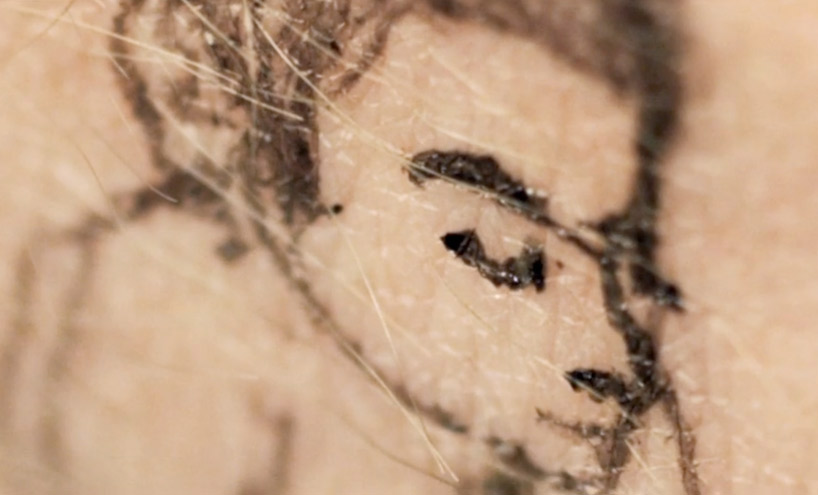 london cityscape drawn on a human canvas