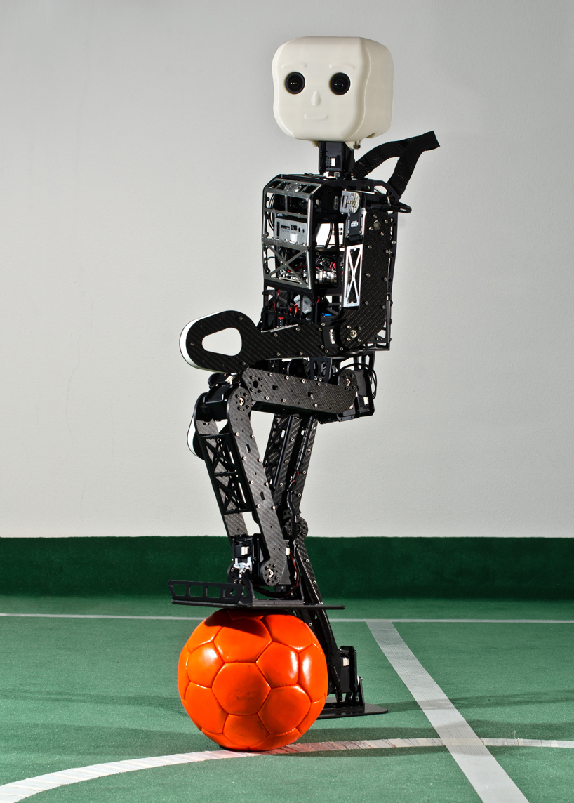 humanoid robot nimbRo OP plays soccer