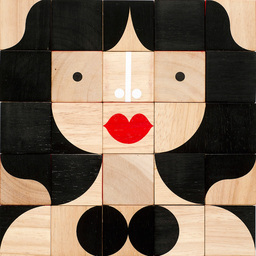 interchangable wooden block portraits by miller goodman