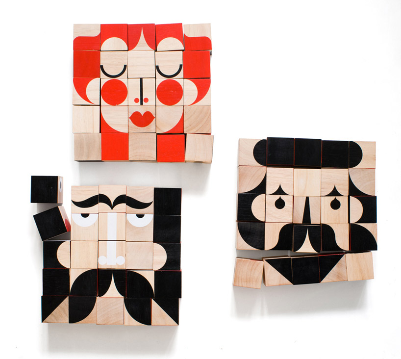 interchangable wooden block portraits by miller goodman