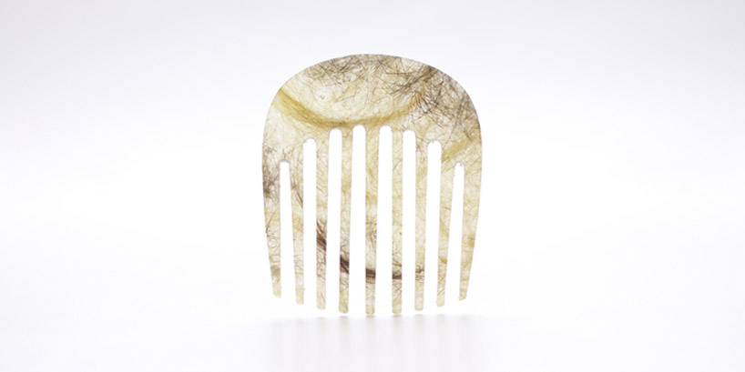 combs made from hair and resin by giorgia zanellato
