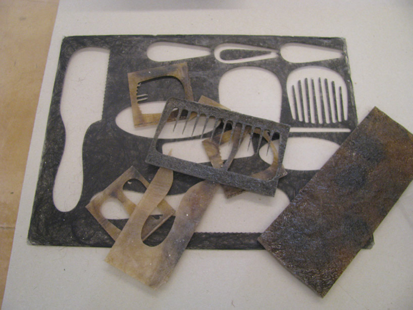 combs made from hair and resin by giorgia zanellato