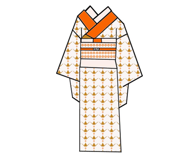 Tsuru -Marigold kimono pattern