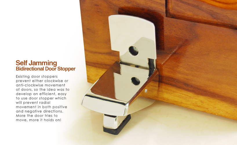 self jamming bidirectional door stopper