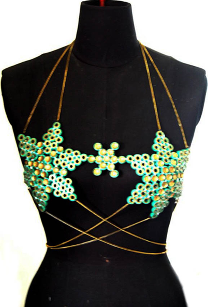 recycled costume jewelery bikini