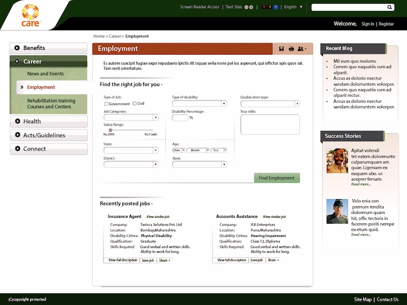 portal for rehabilitation of disabled indian army soldiers