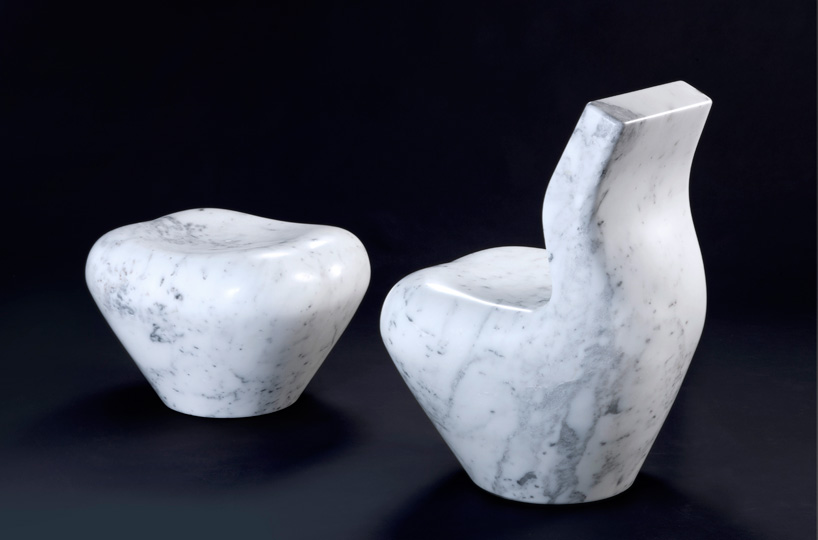 white swan in marble by satyendra pakhale at design miami