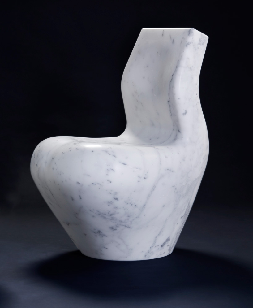 white swan in marble by satyendra pakhale at design miami