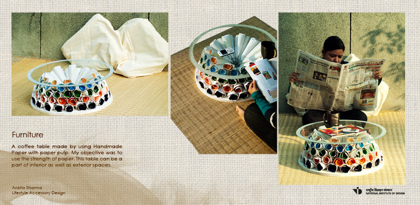 handmade khadi lamp table
