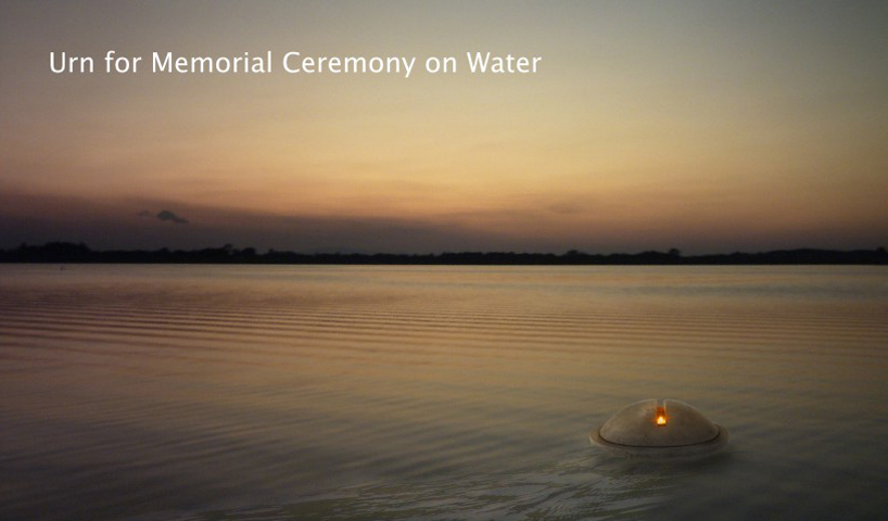 urn for memorial ceremony on water