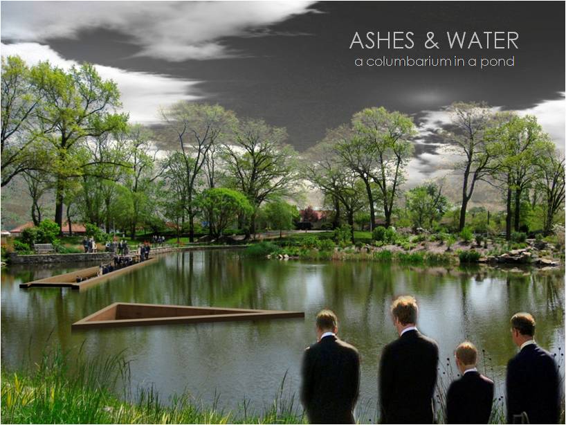 ASHES & WATER. a columbarium in a pond