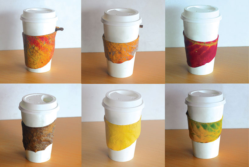 Leaf coffee cup cover