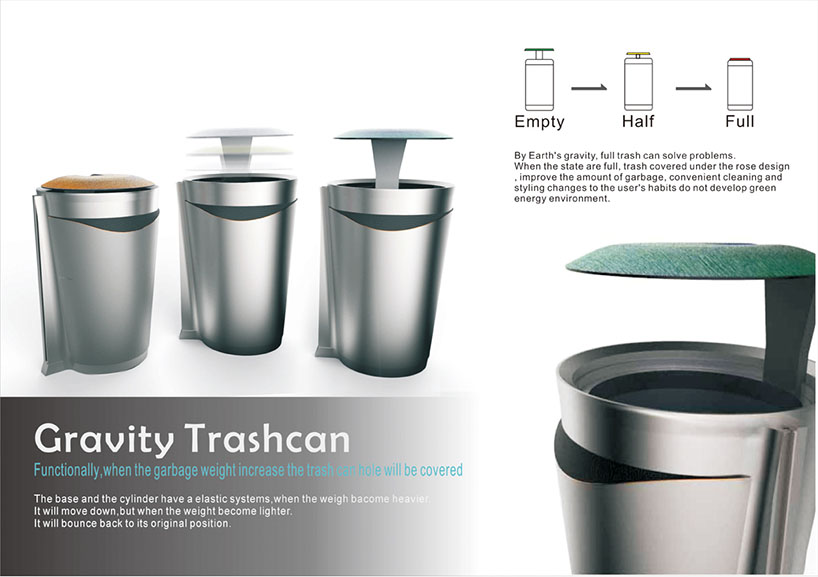 Gravity Trashcan | designboom.com