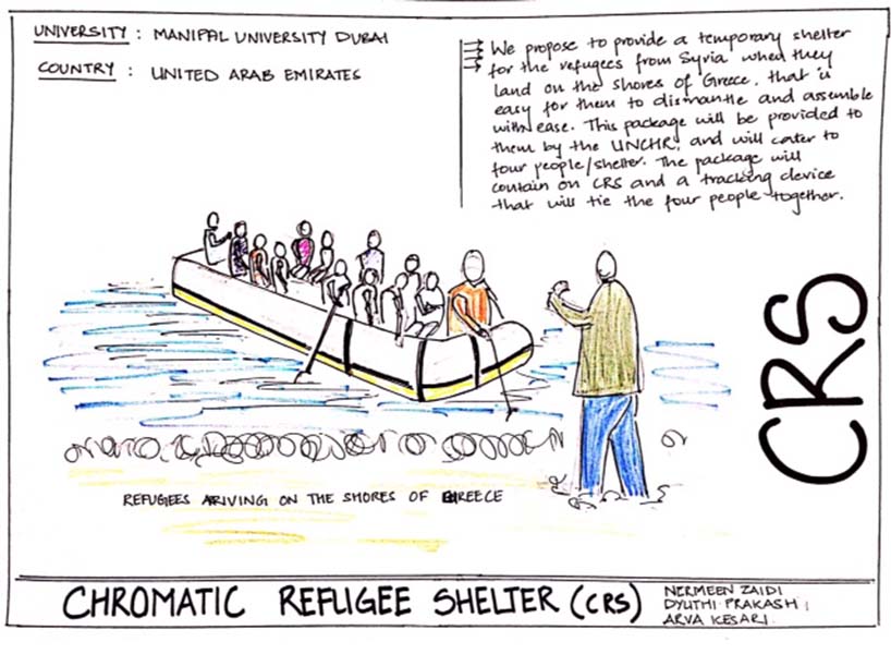 Temporary Shelter for Refugees + Tracking device